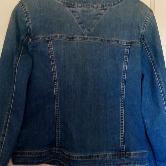 Street One Denim Jacket with Racing Stripe.  Sz M - Picture 3 of 3